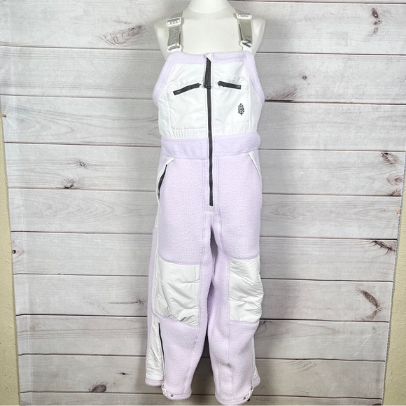FP Movement Hit the Slopes Overalls Snow Bibs Purple White Sz M - Picture 4 of 15